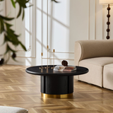 Round Coffee Table with Sturdy MDF Pedestal