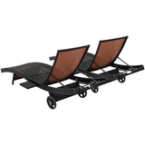 Patio Wicker Chaise Lounge Chairs Set of 2