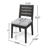 Outdoor Armless Dining Chair With Cushions