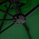 14.8 Ft Double Sided Outdoor Umbrella Rectangular Large with Crank (Dark Green)