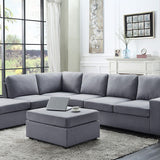Cassia - 7 Seat Reversible Modular Sectional Sofa With Ottoman