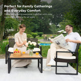 4 Piece Patio Furniture Set With Acacia Wood Table Top