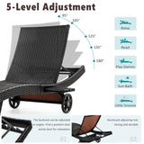 Patio Wicker Chaise Lounge Chairs Set of 2