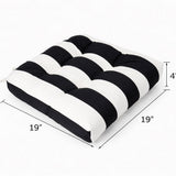 Outdoor Chair Cushions Set of 2 – Black and White Striped