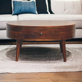 Solid Wood Odyssey Coffee Table, 2-Drawer, Nordic Legs
