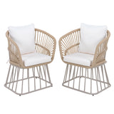 Outdoor Dining Chair MP1 - Teak Finish Wicker & Steel Frame