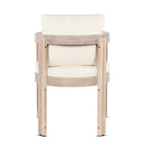 7 Pieces Acacia Wood Outdoor Dining Set with Cream Cushions