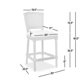 Triomphe - Rattan Wicker High Back Armless Counter Bar Stool