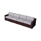 Contemporary Outdoor Rattan Wicker Sectional Seating Group With Cushions