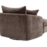 46.1" W Upholstered Oversized Swivel Accent Chair with Ottoman