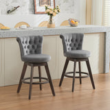 26" Counter Height Bar Stools Set of 2 with 360° Swivel and Velvet Upholstery