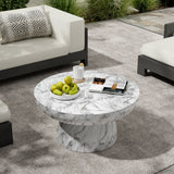 MGO Faux Marble Coffee Table for Indoor and Outdoor Use