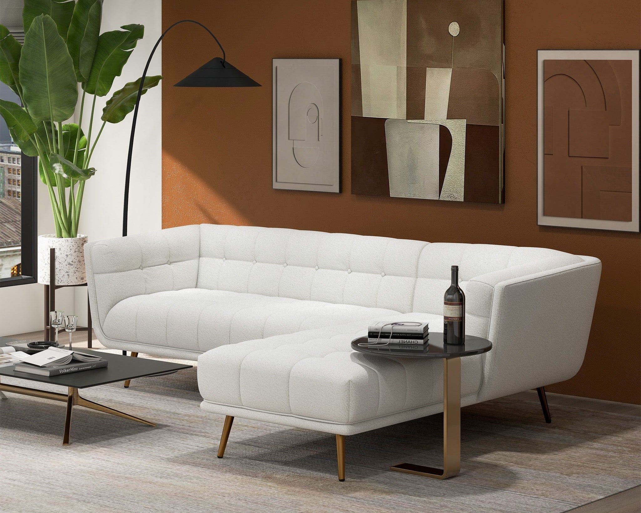 Addison - L Shape Sectional Sofa Tufted