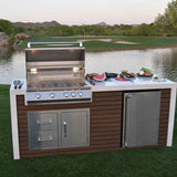 KoKoMo Outdoor Kitchen Island with Waterfall Edge – 32” Built-In Grill