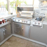 KoKoMo Bermuda Kitchen BBQ Island with Built-In TV, Fire Pit & Bar for Ultimate Outdoor Entertaining