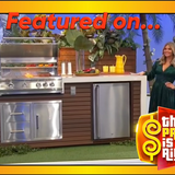 KoKoMo Outdoor Kitchen Island with Waterfall Edge – 32” Built-In Grill