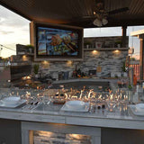 KoKoMo Bermuda Kitchen BBQ Island with Built-In TV, Fire Pit & Bar for Ultimate Outdoor Entertaining