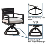 Outdoor Modern Dining Set, Chairs Sunbrella Cushioned And Dining Table With Umbrella Hole