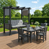 Pamapic Convertible Patio Swing & Outdoor Dining Set