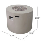 Round Iron Fire Pit With 40,000 Btu