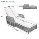 Go Outdoor Long Reclining Chaise with Cushions
