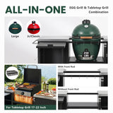 K&K 72.4' Large Grill Table for Big Green Egg