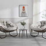Outdoor Rattan Rocking Chair with Padded Cushion