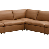 Brighton Top Grain Leather Modular Sectional - Light Brown