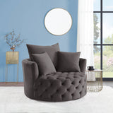 Zunyas Velvet Accent Chair With Swivel