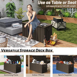 190 Gallon Metal Deck Box, Waterproof Steel Outdoor Storage Cabinet