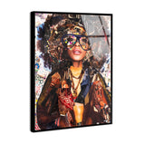 Katy Hirschfeld - Urban Glam Fro - Framed Acrylic Art