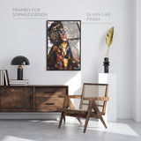 Katy Hirschfeld - Urban Glam Fro - Framed Acrylic Art