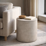 Outdoor Lightweight Concrete Side Table, Light Gray