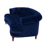 La Rosa Victorian Chesterfield Tufted Sofa, Navy Blue Velvet