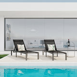 Westport Adjustable Outdoor Chaise Lounge Set of 2 Black Aluminum Frame