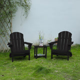 Folding Adirondack Chair with Side Table, 3-Piece Set