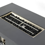 Volon - Rectangular Fire Pit Table, Propane Powered, 50,000 BTU - Light Gray