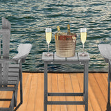 Classic Gray Cedar Wood Lounge Patio Chair Set of 2 for Garden and Outdoor Use