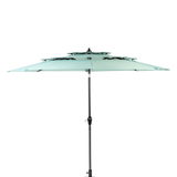 Aluminium 10ft 3 Tier Auto-Tilt Outdoor Patio Umbrella - Light Green
