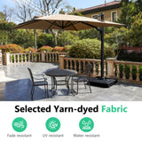 Round Cantilever Patio Umbrella With 360 Rotation & Infinite Tilt Adjustment