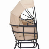 2-Person Outdoor Swing Chair with Adjustable Canopy