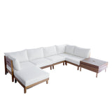 TOPMAX 8-Piece Acacia Wood Outdoor Patio Sofa Set