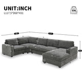 117.5" U-Shaped Sectional Sofa