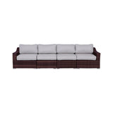 Contemporary Outdoor Rattan Wicker Sectional Seating Group With Cushions