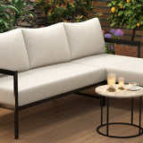 U_style Outdoor L-Shaped Sofa with Iron Frame and Ultra-Thick Cushions