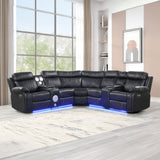 Power Reclining Sectional Sofa with Bluetooth Speakers – Black, Dark Gray, Beige