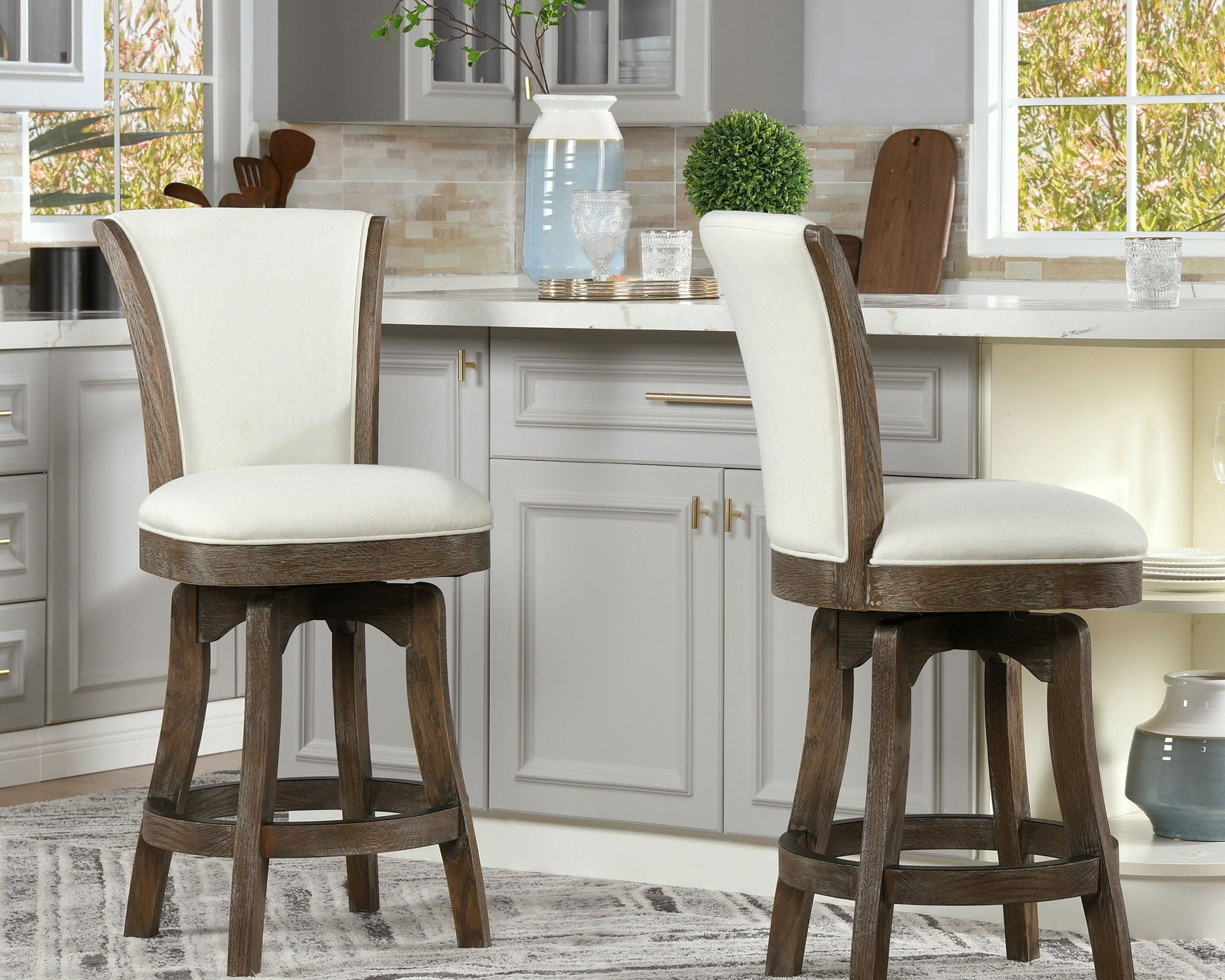 Henry - Armless Swivel Counter Height Bar Stool