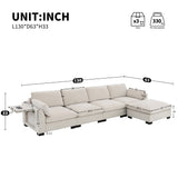 130" Modular Sectional Sofa