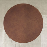 31.49'' Faux Burl Wood Pattern Round Coffee Table with Sturdy Pedestal