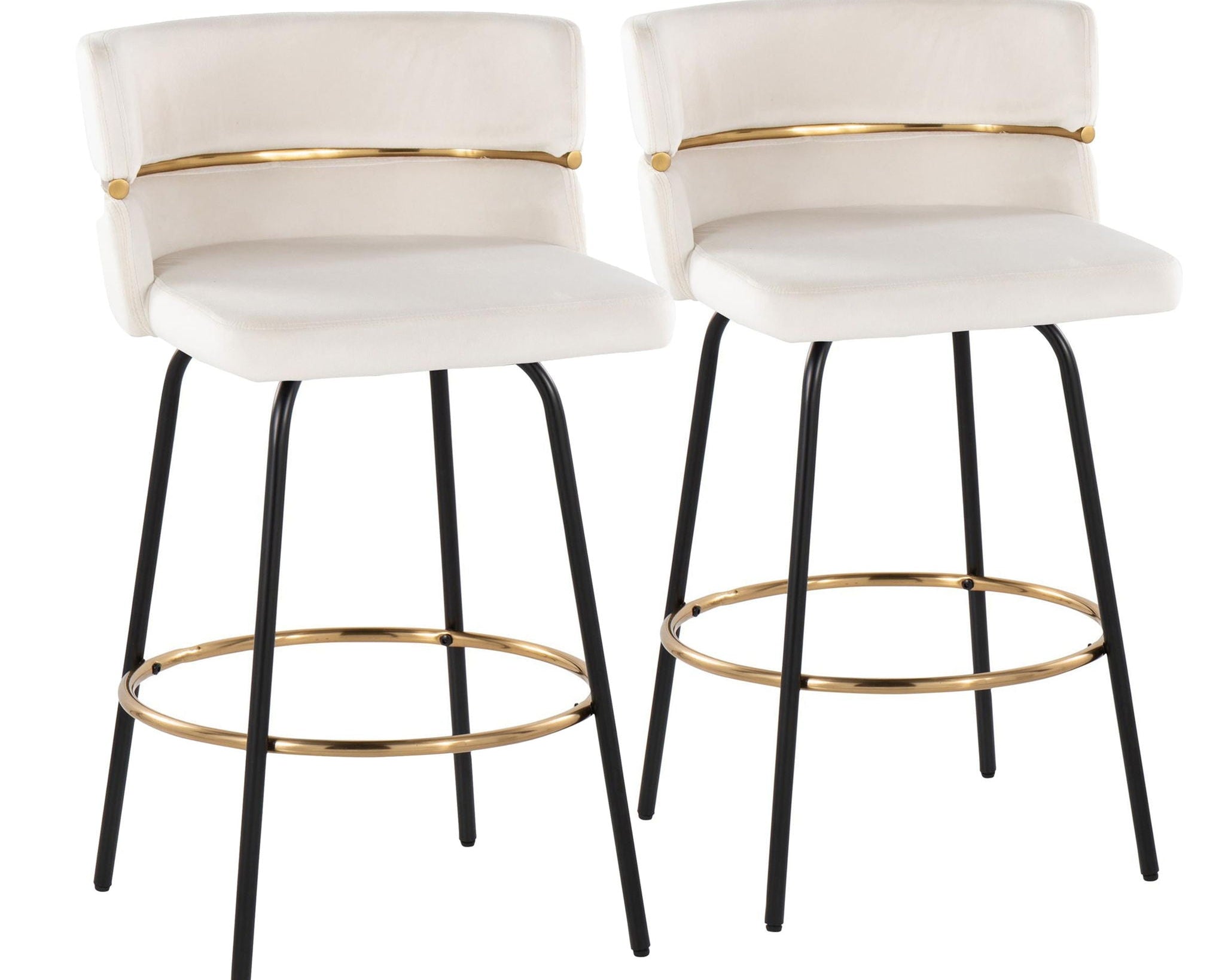 Cinch - Contemporary Fixed Height Counter Stool With Swivel & Round Footrest (Set of 2)